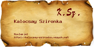 Kalocsay Szironka névjegykártya